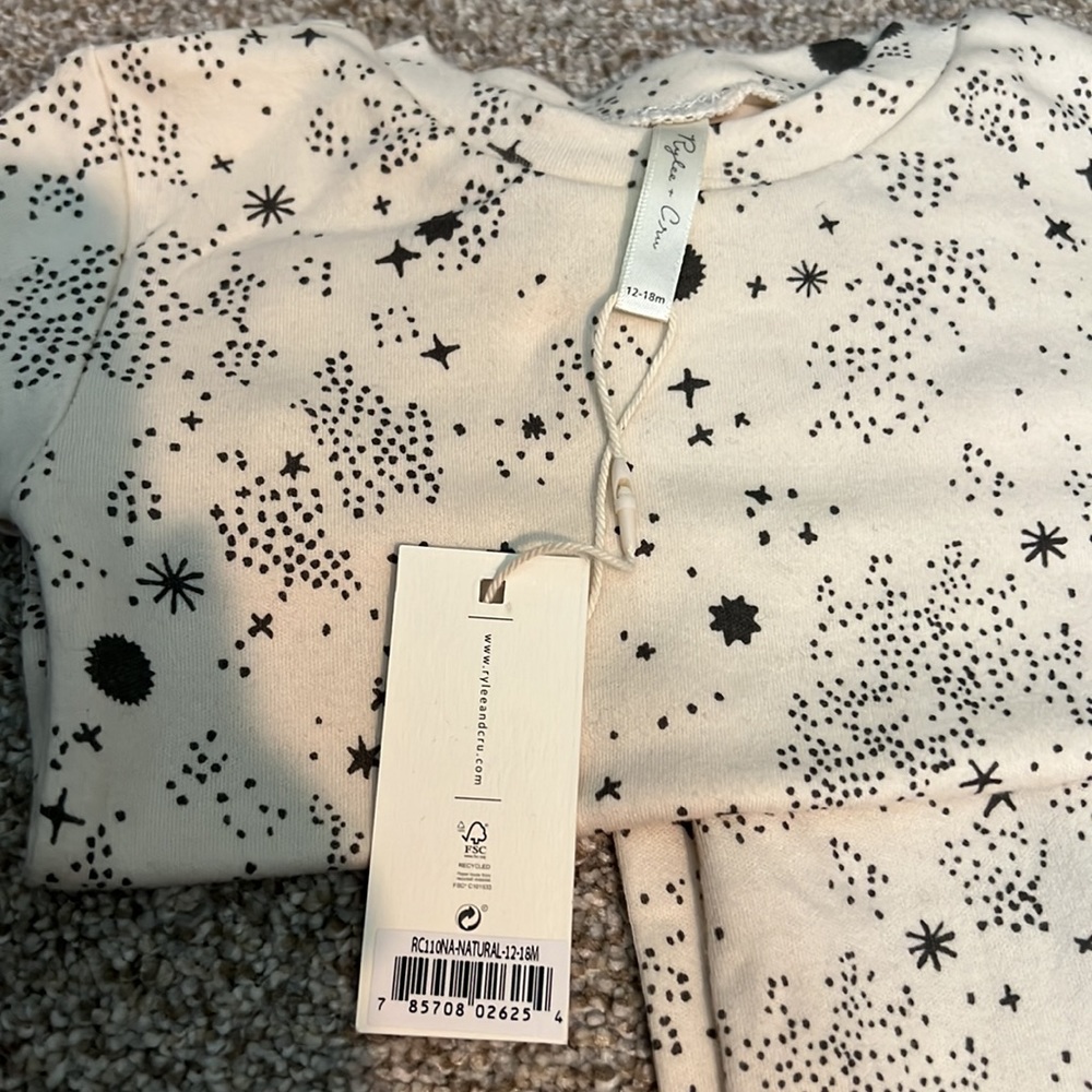 NWT Rylee & Cru Natural Celestial Star Long Pajamas - Picture 2 of 3